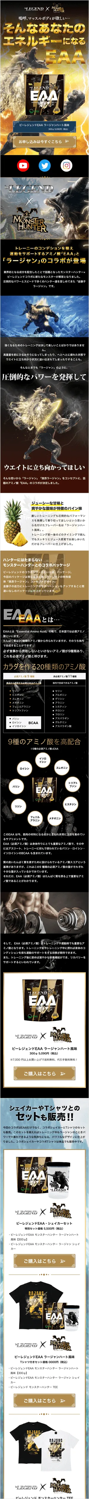 モンスターハンターコラボ商品 ランディングページSPデザイン